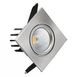 Spot Led COB, Victoria-3, 3W 230Lm, Crom Mat 2700K, Patrat 100-240V IP20