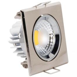 Spot Led COB, Victoria-5, 5W 300Lm, Crom Mat 6500K, Patrat 100-240V IP20