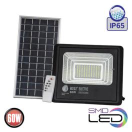 Proiector Led cu incarcare Solara,  60W Negru 6400K 3.2V