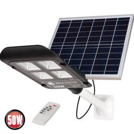 Lampa Led, Iluminat Stradal, Incarcare Solara, 50W Negru 6400K