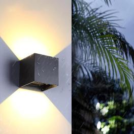 Aplica Led Perete, 6W 420Lm, 3000K, Iluminat Exterior Neagra