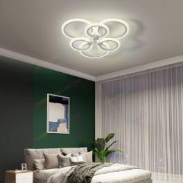 Lustra Led Slim Lighting Ring, Cu 3+3 Brate Si Telecomanda, Intensitate Reglabila 3000K/4000K/6500K, 120W