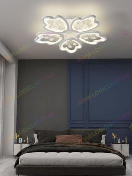 Lustra Led Spring Flower, Cu 5 Brate Si Telecomanda, Intensitate Reglabila 3000K/4000K/6500K, 140W