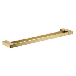 Suport de prosop dublu Minimal Shelf, din alama, cu 2 braturi fixe,auriu