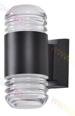 Aplica Led, Rotunda, Gri Metalizat, Lumina La 2 Capete, Pentru Exterior, Ip65, 6500K, 10W (5W+5W)