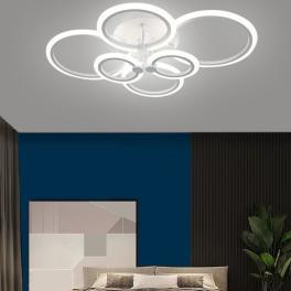 Lustra Led Slim Lighting Ring 132W 9240Lm, 6 Brate, Telecomanda si Intensitate Reglabila