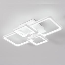 Lustra Led Pro Square, 4 brate , telecomanda, Intensitate Reglabila, alba