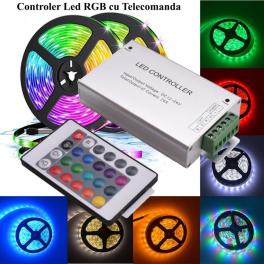 Controller banda led RGB 12-24V 24A, telecomanda 24 taste