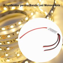 Mini amplificator banda led monocolor pentru 2 benzi simultan