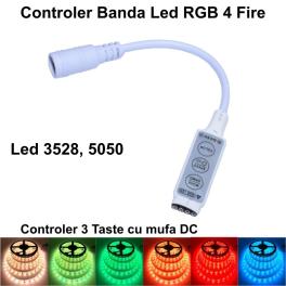 Mini controller banda led monocolor cu mufa DC