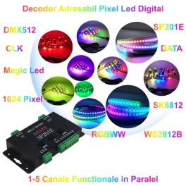 Controller Banda led DMX 512 Adresabil Pixel Led SP201E