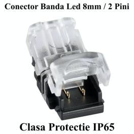 Conector banda led 8mm 2 pini 2 fire