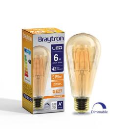 Bec Led Filament ST64 6W Dimabil E27 2200K