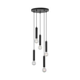 Lustra suspendata cu 5 pendule negre G005R-5H-5xE27, max 5x23W