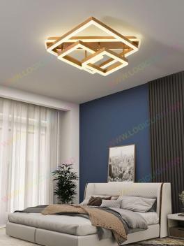 Lustra Led Square Impression Aurie, Cu 3 Brate Si Telecomanda, Intensitate Reglabila 3000K/4000K/6500K, 214W