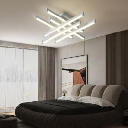 Lustra Led Alba, Cu 6 Brate Si Telecomanda, Intensitate Reglabila 3000K/4000K/6500K, 160W