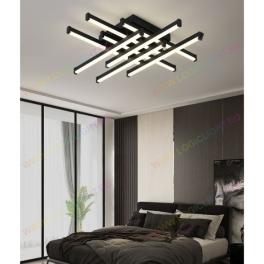 Lustra Led Neagra, Cu 8 Brate Si Telecomanda, Intensitate Reglabila 3000K/4000K/6500K, 160W