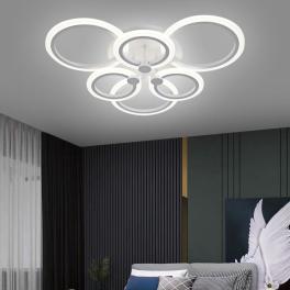 Lustra Led Slim Lighting Ring 148W 10360Lm, Cu 6 Brate Si Telecomanda, Intensitate Reglabila