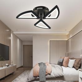 Lustra LED Ceiling Triangle 1, cu telecomanda, 60W, negru, cu trei tipuri de lumina