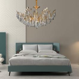 Candelabru Crystal Grace 500, iluminat modern, bec E14, auriu