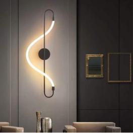 Aplica de perete cu LED, Musical Note, 16W, negru,cu trei tipuri de lumina