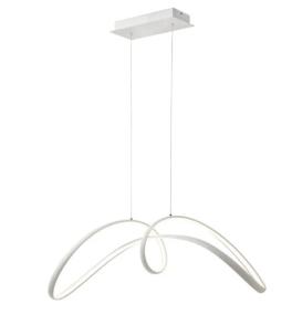 Lustra Led Suspendata Nordic Modern, 108W 7560Lm, Alba, Trei Tipuri de Lumina si Telecomand