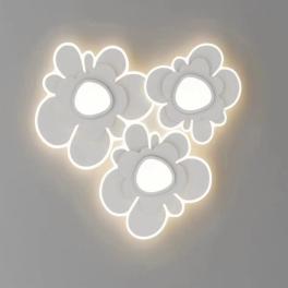 Lustra LED Glowing Flowers, cu telecomanda, 378W, 12000lm, alb, cu trei tipuri de lumina