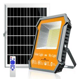 Proiector Led cu Incarcare Solara 100W, Panou Solar 6V 20W, Acumulator 3,2V 18000mA cu Telecomanda