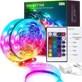 Banda Led 3528RGB 2x300led, 10ml cu Alimentator si telecomanda inclusa