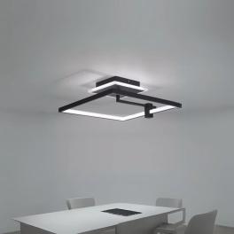 Lustra LED, Cu Telecomanda, 3000K/4000K/6500K, 55W, Negru