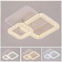 Lustra LED double square, 40W cu trei tipuri de lumina si telecomanda, ACR-8049