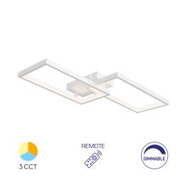 Lustra Led Nela SS1, 40W  3CCT cu Telecomanda (Alb)