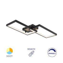 Lustra Led Nela SS1, 40W  3CCT cu Telecomanda (Negru)