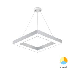 Lustra LED suspendata 36W BLADE Patrat 3CCT (Alb)