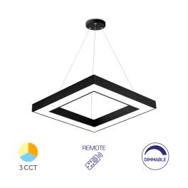 Lustra LED suspendata 45W cu telecomanda BLADE Patrat 3CCT (Negru)