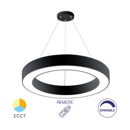 Lustra LED suspendata 45W cu telecomanda BLADE Rotund 3CCT (Negru)