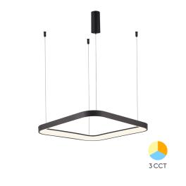 Lustra LED suspendata BELLA SQR cu 4 prinderi - 36W  3CCT (Negru)