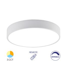 Plafoniera LED rotunda 45w BLADE cu telecomanda 3CCT (Alb)