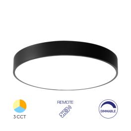 Plafoniera LED rotunda 45w BLADE cu telecomanda 3CCT (Negru)