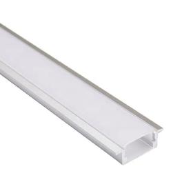 Profil LED încastrat din aluminiu, 3 metri, 24.5 mm lățime, compatibil benzi LED, PROFILE-R1 argintiu