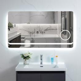 Tarsi Oglinda Baie 90X60 Led si Dezaburire, cu Senzor Tactil, Touch, si Oglinda cu Lupa Cosmetica