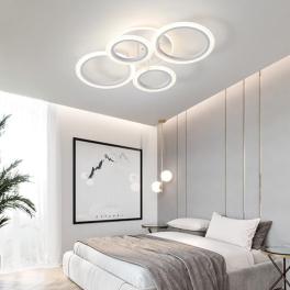 Lustra LED Concept Circles, cu telecomanda,176W, alb, cu trei tipuri de lumina