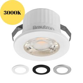 Spot Led Rotund 3W cu 3 rame IP54 38G 3 Braytron (3000K)